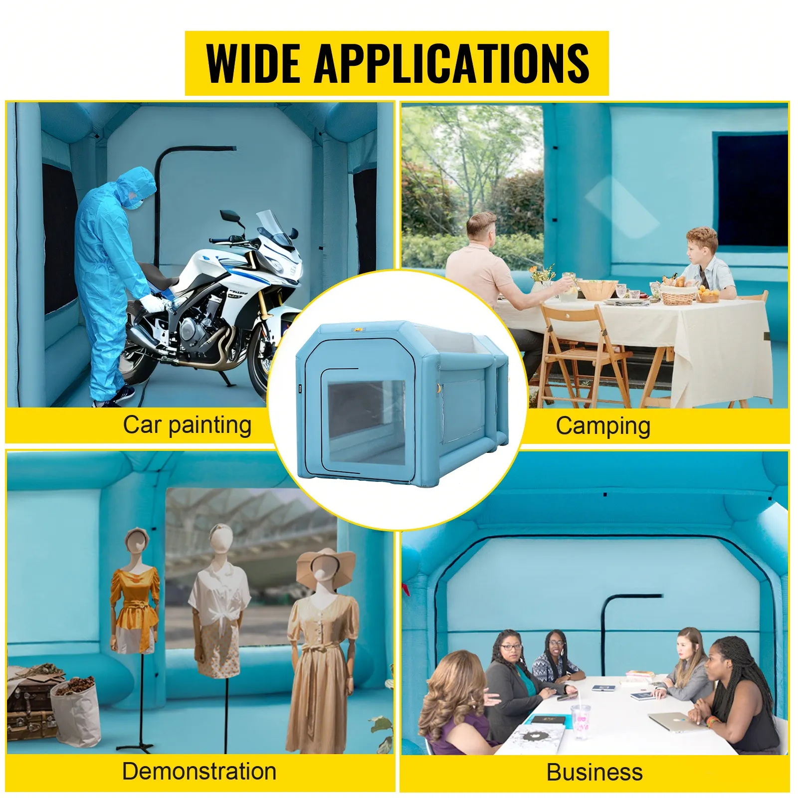 Cabina de pintura inflable VEVOR para pintar automóviles, acampar, demostraciones y negocios.