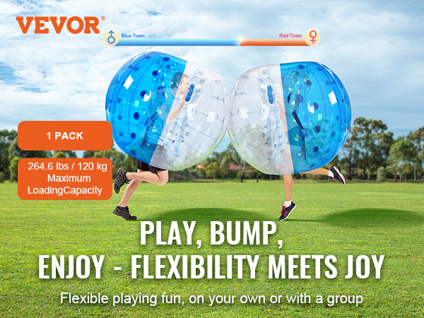 VEVOR Nadmuchiwana piłka Bumper Ball 1 opakowanie, 1,5 m kule Zorb
