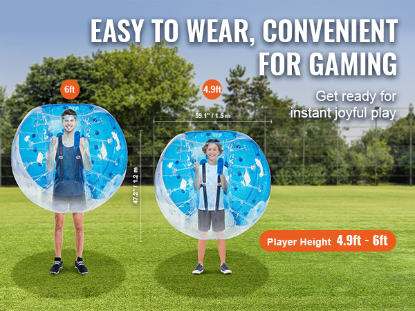 VEVOR Nadmuchiwana piłka Bumper Ball 1 opakowanie, 1,5 m kule Zorb