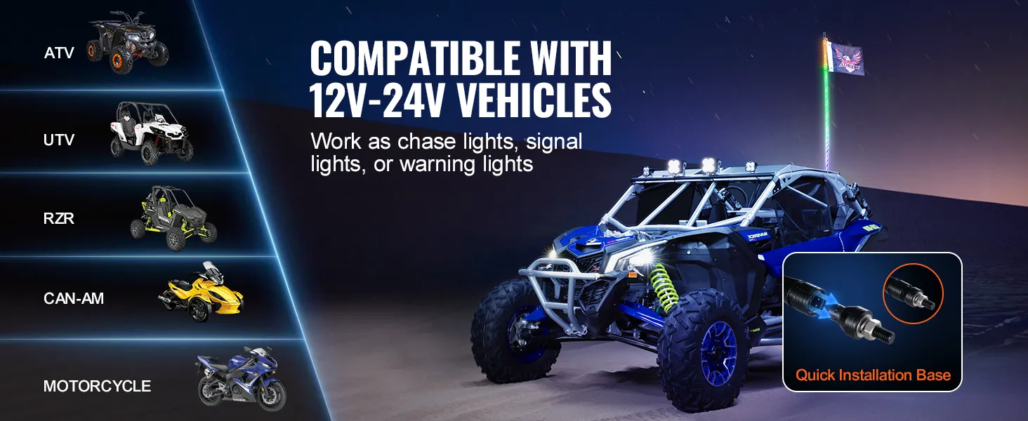ATV, UTV, RZR, Can-Am y motocicleta con luz LED VEVOR compatible con vehículos de 12 V-24 V.