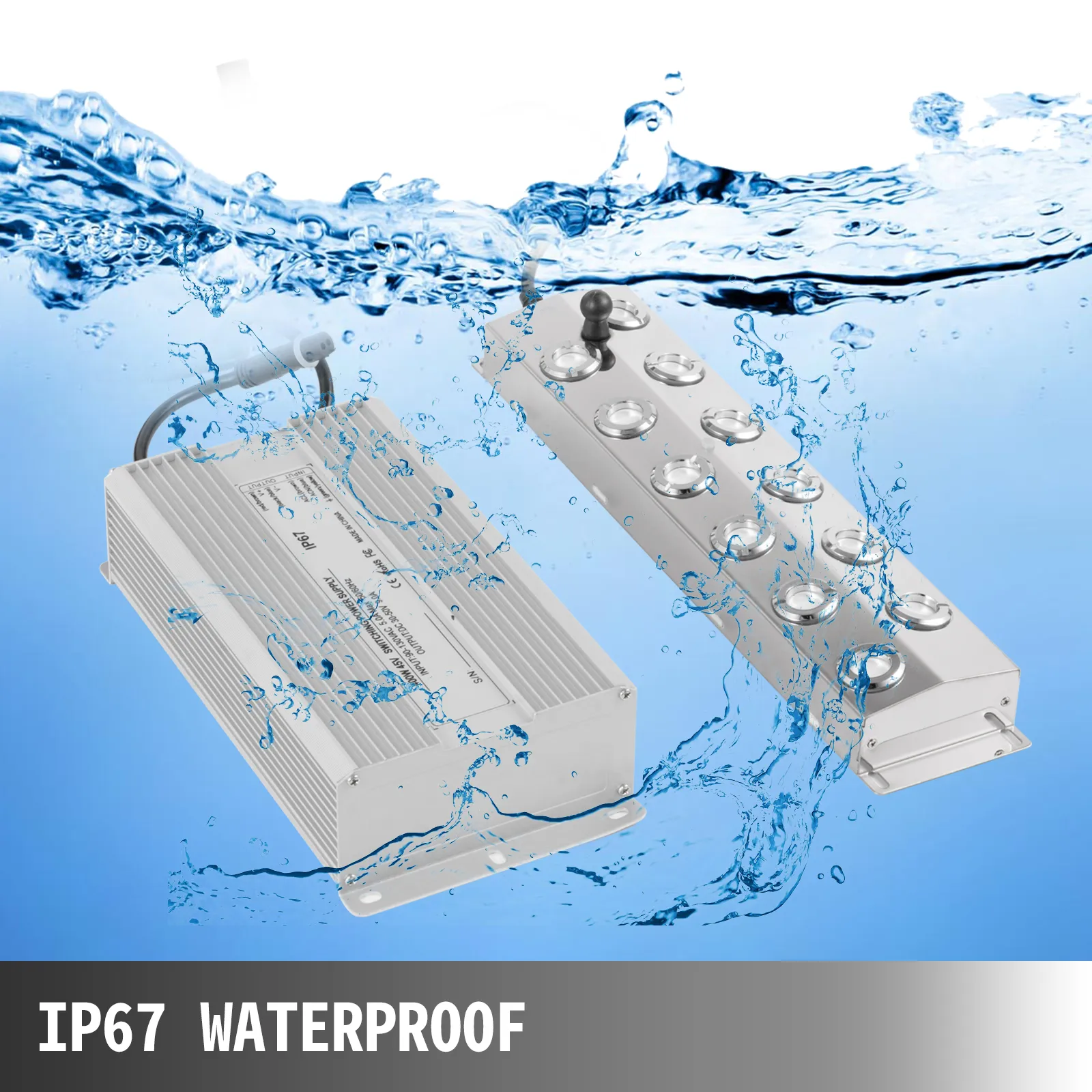 VEVOR mist maker, ip67 waterproof, under water splash effect.