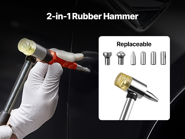 Kit De Débosselage Sans Peinture VEVOR - Barre Courbée, Stylo Réglable, Marteau Caoutchouc, Airbag - Réparation Bossage Carrosserie Maison - 10