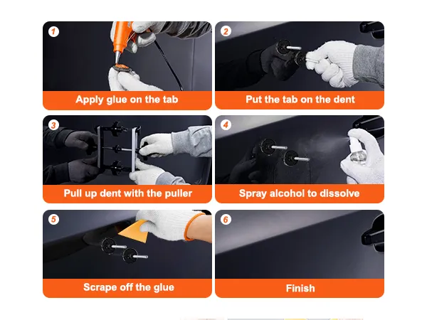 25 PCS Dent Removal Kit, Paintless Dent Repair Kit With Bridge Puller And Puller Tabs, Auto Dent Puller Kit With Hot Glue Gun, Glue Sticks For Auto Body Dents, And Other