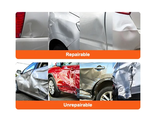 repairable vs unrepairable car dents comparison showcasing VEVOR dent removal kit effectiveness.