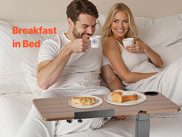 VEVOR Adjustable Overbed Table – Rolling Bedside Laptop Desk