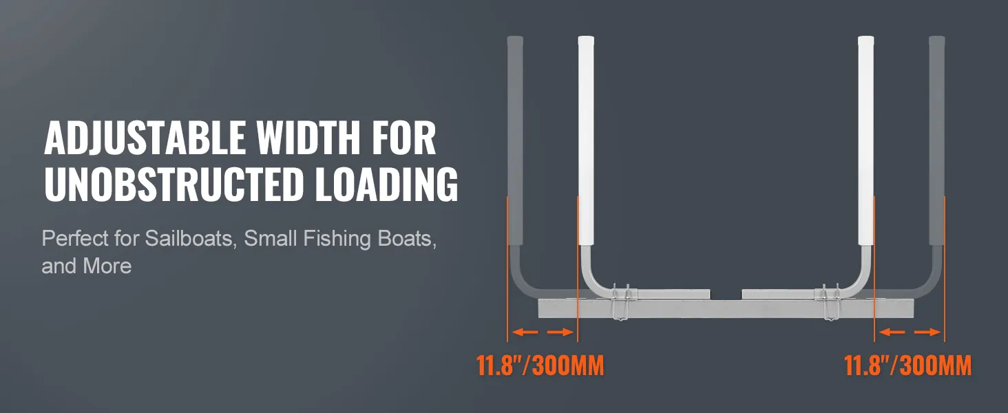VEVOR boat trailer guide with adjustable width for sailboats and small fishing boats, 11.8"/300mm.
