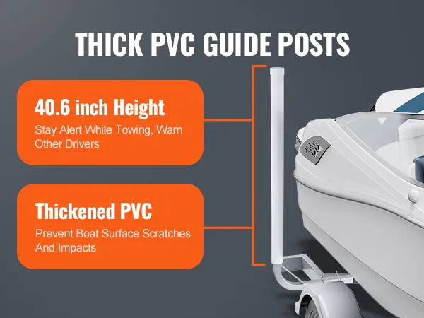 Dicke PVC-Führungspfosten mit 40,6 Zoll Höhe und verdicktem PVC für die VEVOR-Schiffsanhängerführung.