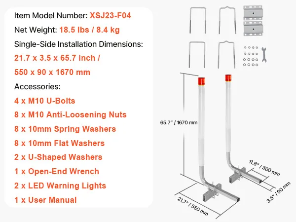 Guide Per Rimorchio Barca Con Ruote - Acciaio Galvanizzato Regolabile Per Barche, Gommoni E Canoe