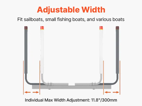 Guide Per Rimorchio Barca Con Ruote - Acciaio Galvanizzato Regolabile Per Barche, Gommoni E Canoe