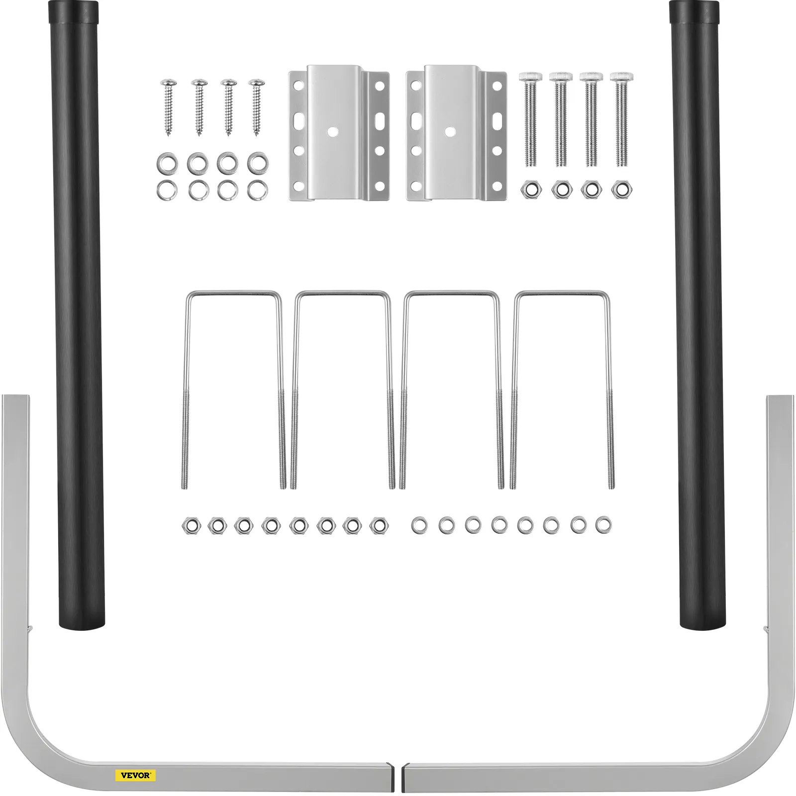 VEVOR boat trailer guide-ons kit with mounting brackets, u-bolts, and screws.