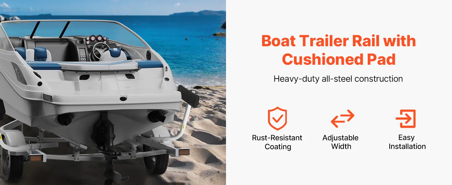VEVOR marine trailer assistant: boat trailer guide with adjustable width, heavy-duty steel, easy installation.