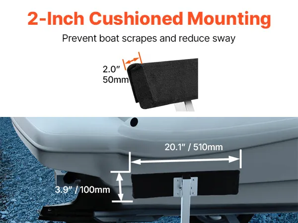 VEVOR-aanhangwagenhulp met 1,8 inch dikke zachte kussens voor bescherming en stabiliteit van de boot.
