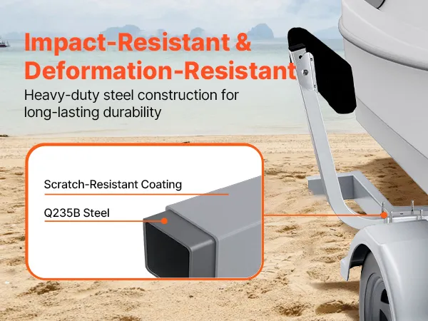 VEVOR-aanhangwagenassistent met robuuste, volledig stalen Q235B-constructie en spuitcoating op het strand.