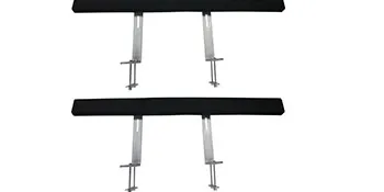 coppia di guide per rimorchi per barche VEVOR con staffe regolabili e rulli ammortizzati, colore nero e metallizzato.