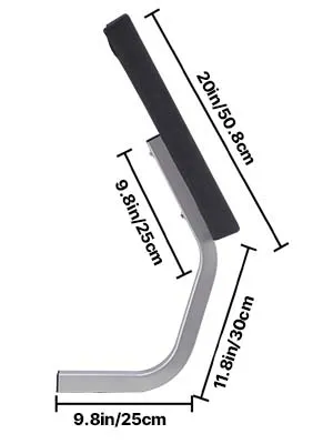 VEVOR boat trailer guide with measurements: 24in, 11.8in x3 dimensions, 11.8in base width