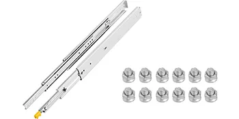 VEVOR heavy duty drawer slides with 12 mounting screws.