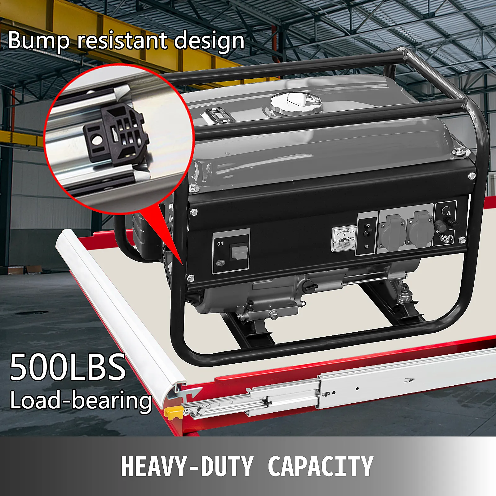VEVOR heavy duty drawer slides with 500lbs load-bearing capacity and bump resistant design