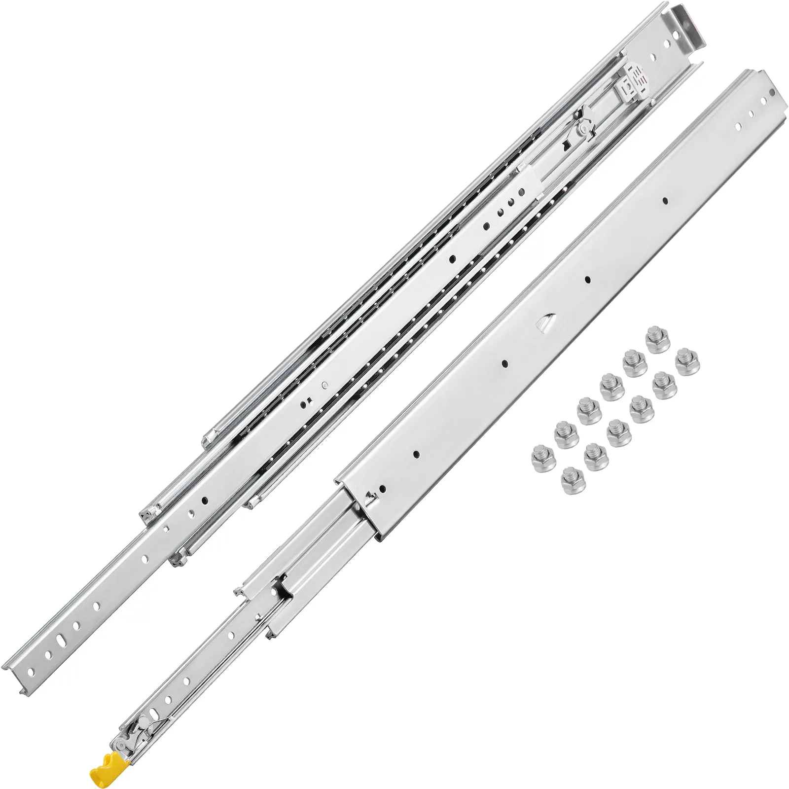 VEVOR heavy duty ladegeleiders met schroeven op witte achtergrond.