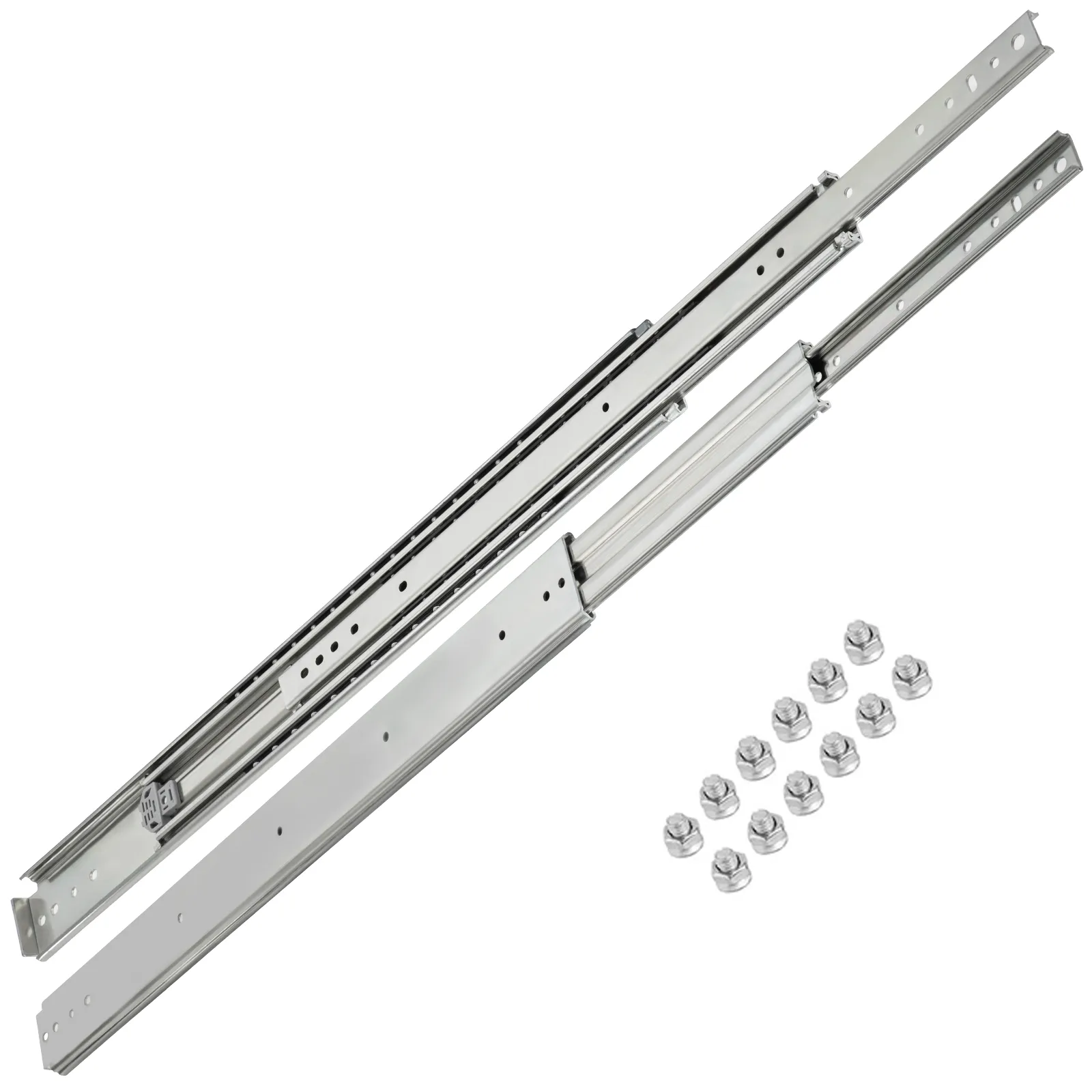 VEVOR drawer slides with mounting screws on white background.