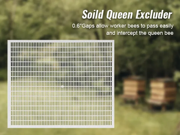 VEVOR beehive box kit featuring a solid queen excluder with 0.6" gaps for easy worker bee passage.