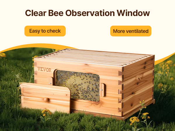 BEE-HIVE フライヤー VEVOR Bee Hive 20 Frame Bee Hives Starter Kit, Beeswax