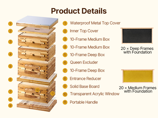 BEE-HIVE フライヤー AUSHIVE Bee Hive Self-Flowing Honey Design Cedar Wood