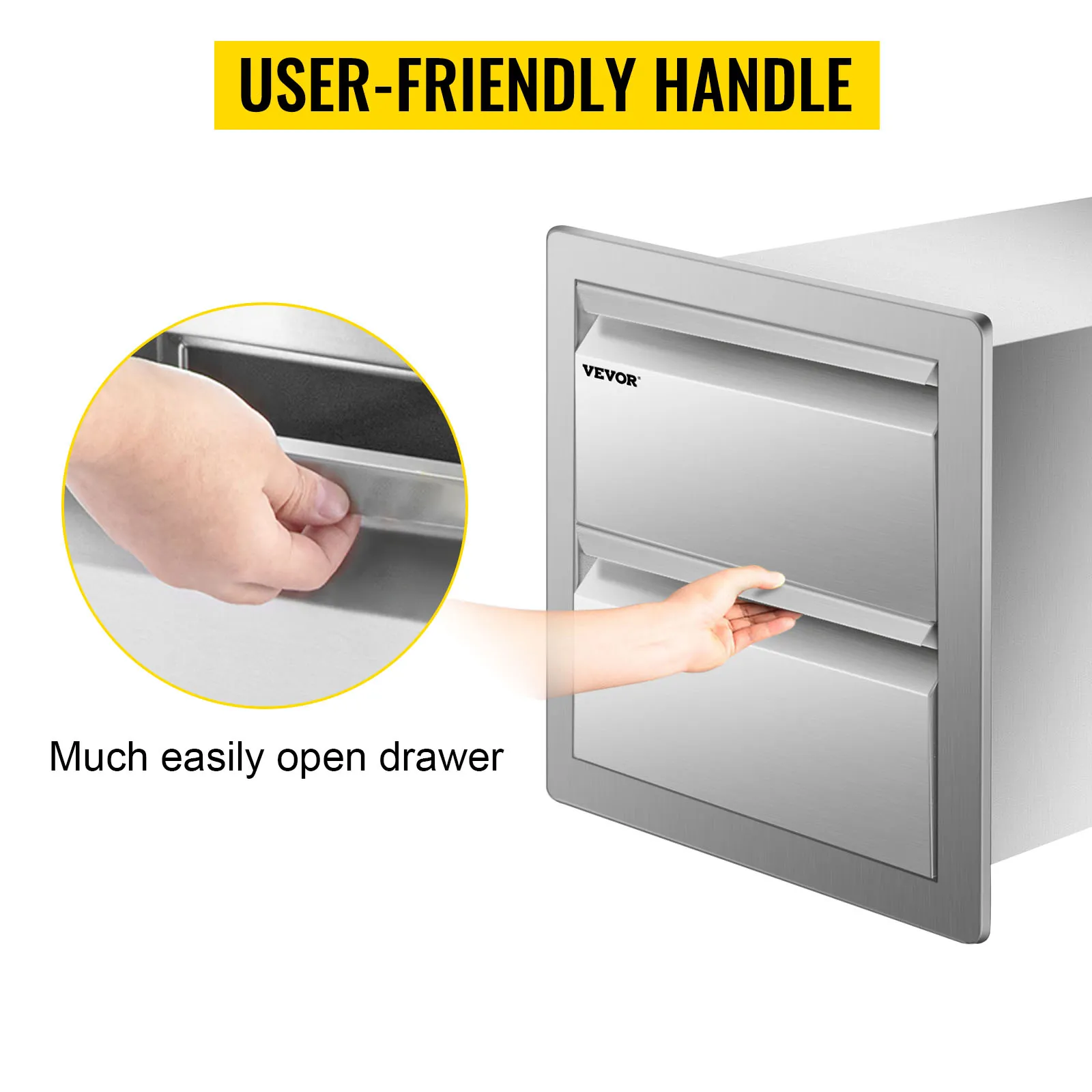 VEVOR outdoor kitchen drawers with user-friendly handle.
