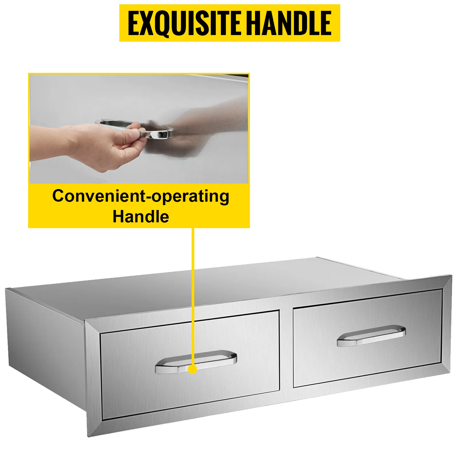 VEVOR outdoor kitchen drawers with convenient-operating handles.
