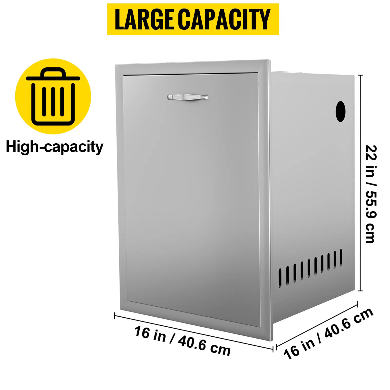 VEVOR outdoor kitchen drawer with large high-capacity design, dimensions 16x22 inches.