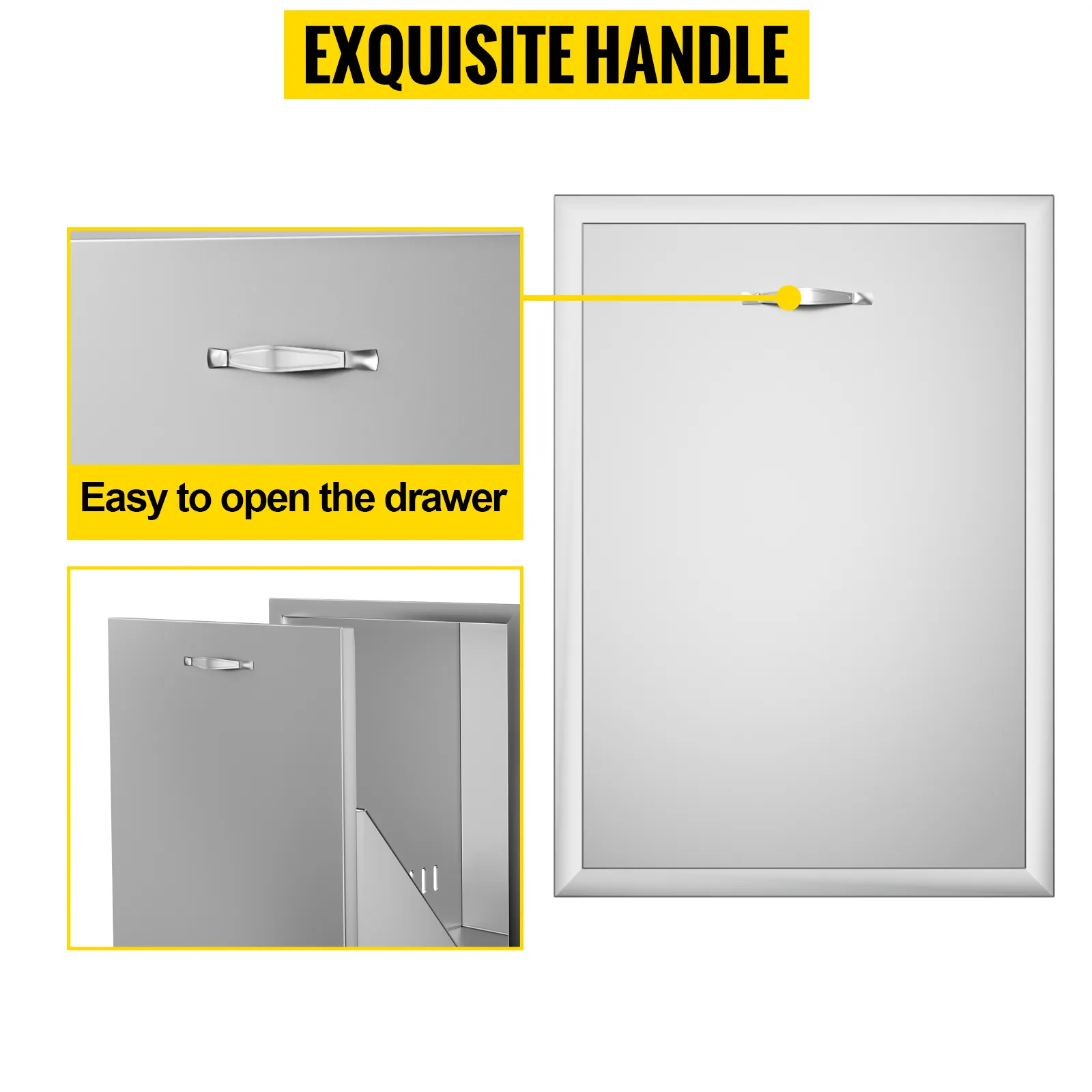 VEVOR outdoor kitchen drawer with an exquisite handle easy to open.