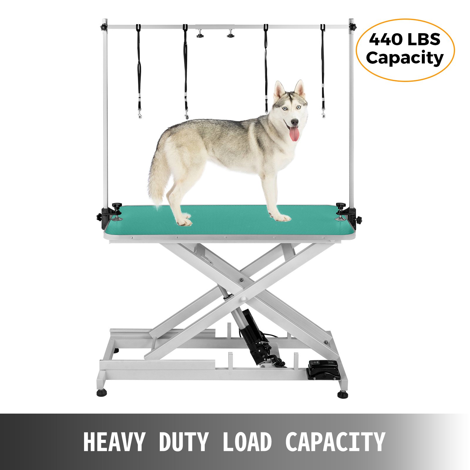 YUENFONG Hundefrisiertisch Klappbar – Trimmtisch 80,5x46x76 Cm, Mit 2 Schlingen, Rutschfester Gummioberfläche, Bis 60 Kg