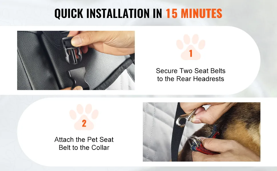 VEVOR Dog Booster Car Seat Pet Car Seat for Medium Large Dog up to 100 lbs Gray