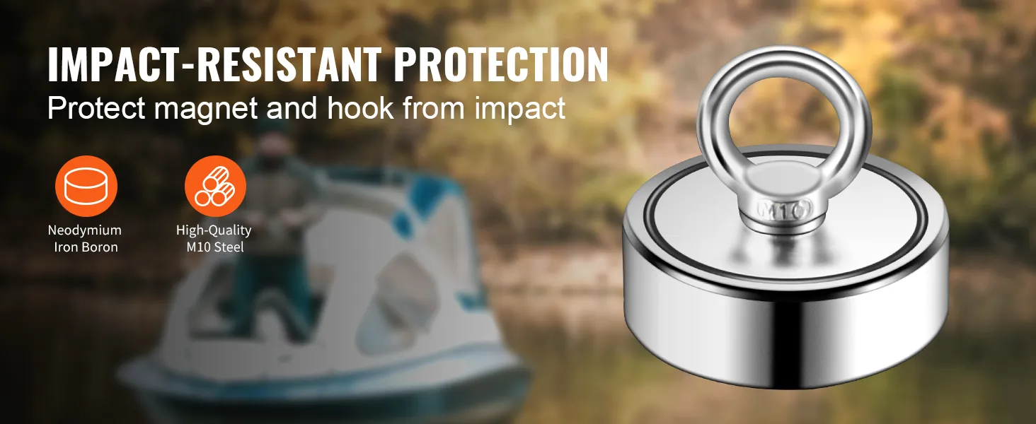 impact-resistant VEVOR magnet fishing kit featuring neodymium iron boron and high-quality m10 steel.