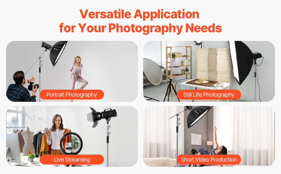 VEVOR Light Stand for Photography with 44 lbs Load Capacity