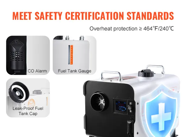 VEVOR Diesel Air Heater 12V/24V 8KW Bluetooth APP Remote Control for Outdoors