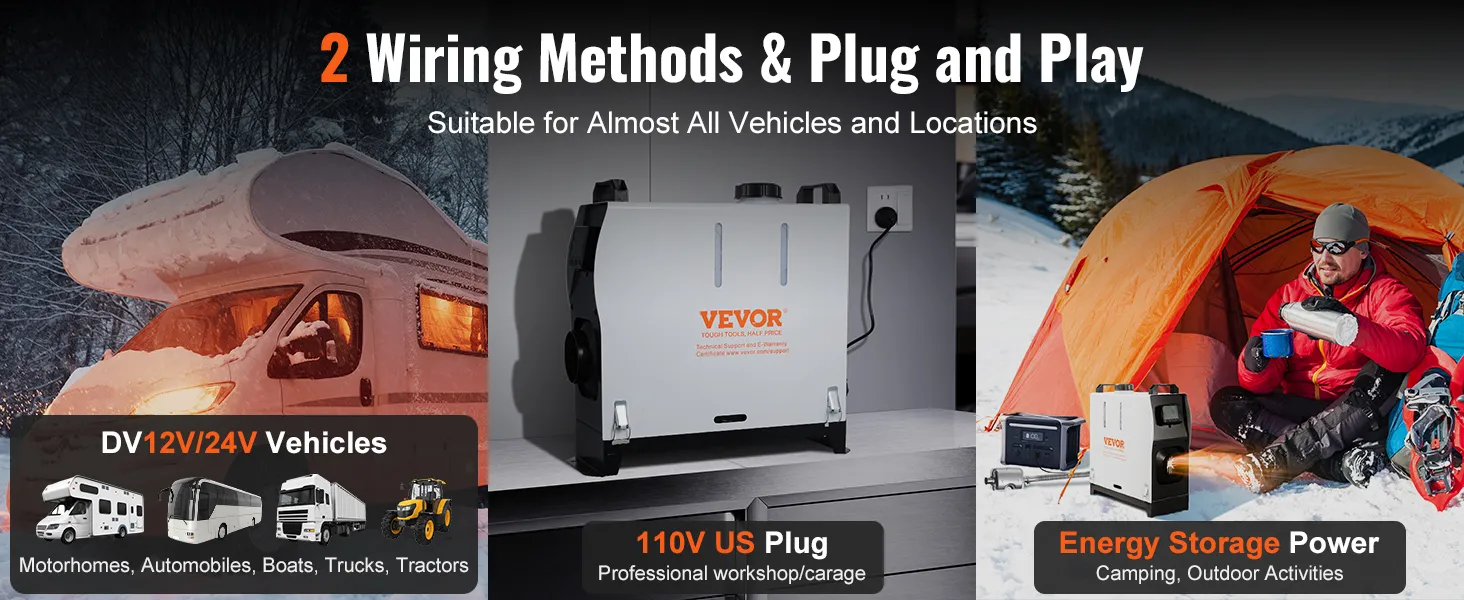 VEVOR 5-8KW Diesel Heater, Diesel Air Heater All in One with Remote Control and LCD Screen, Fast Heating Low Noise, Portable Diesel Heater for Truck Van RV Trailer Camper and Indoors