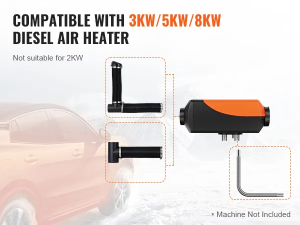 VEVOR diesel heater compatible with 3kw, 5kw, and 8kw diesel air heaters, not suitable for 2kw.