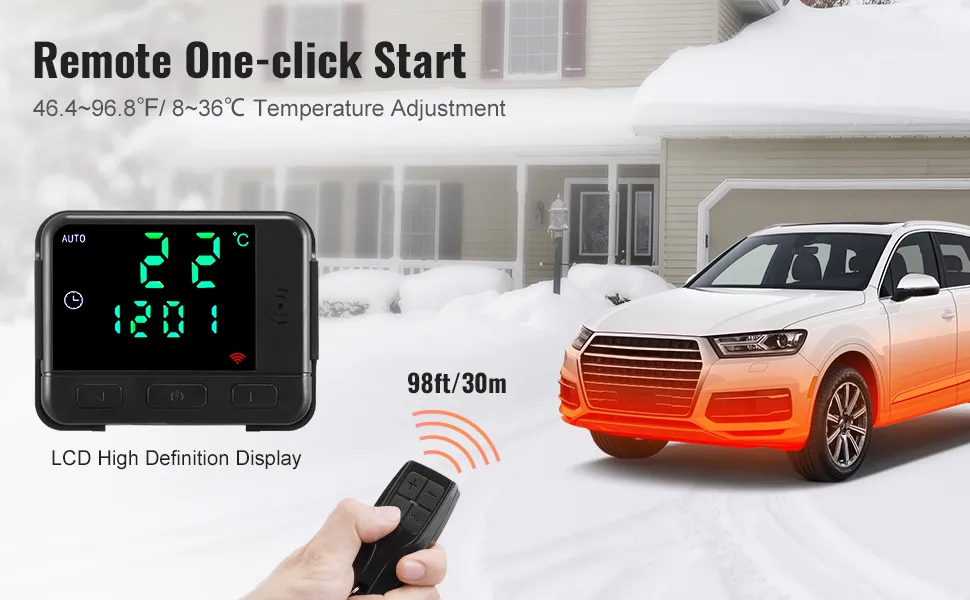 VEVOR 5-8KW Diesel Heater, Diesel Air Heater All in One with Remote Control and LCD Screen, Fast Heating Low Noise, Portable Diesel Heater for Truck Van RV Trailer Camper and Indoors