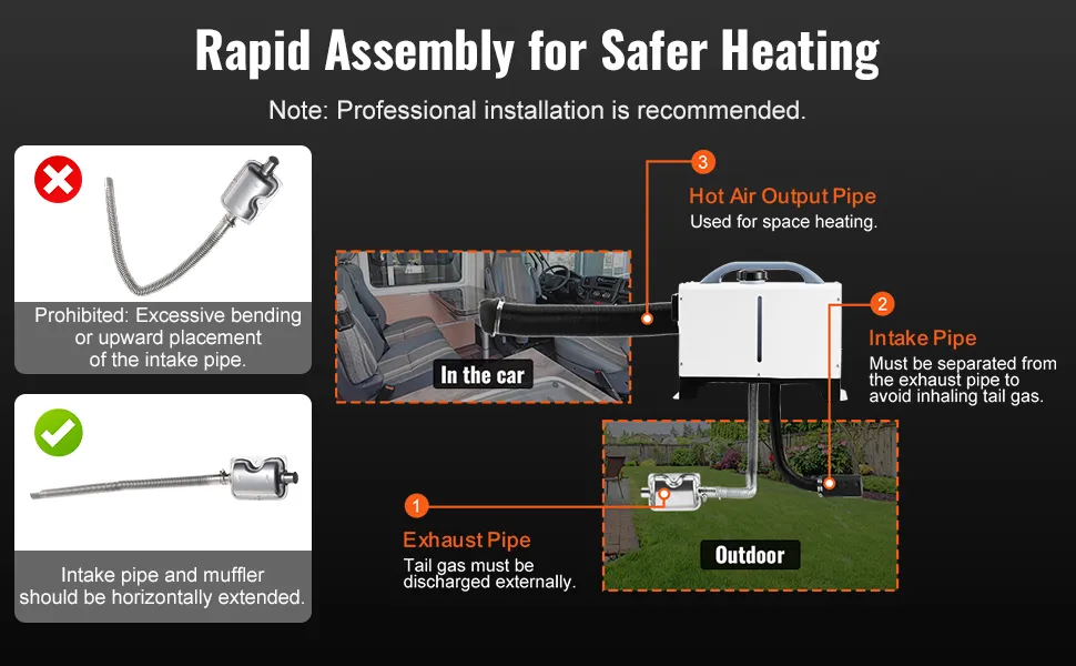VEVOR 5-8KW Diesel Heater, Diesel Air Heater All in One with Remote Control and LCD Screen, Fast Heating Low Noise, Portable Diesel Heater for Truck Van RV Trailer Camper and Indoors