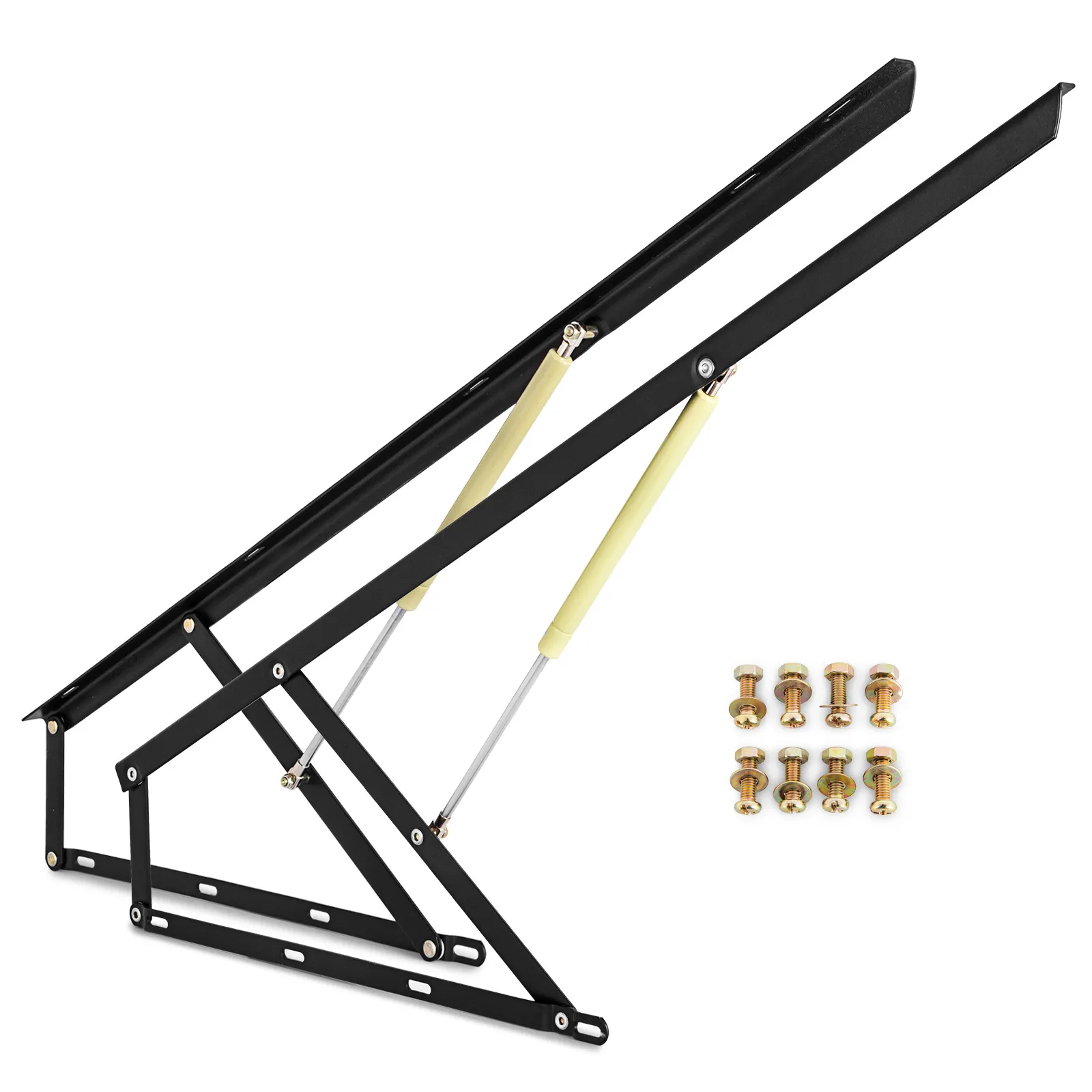 VEVOR bed lift mechanism, black steel frame with gas springs and mounting hardware.