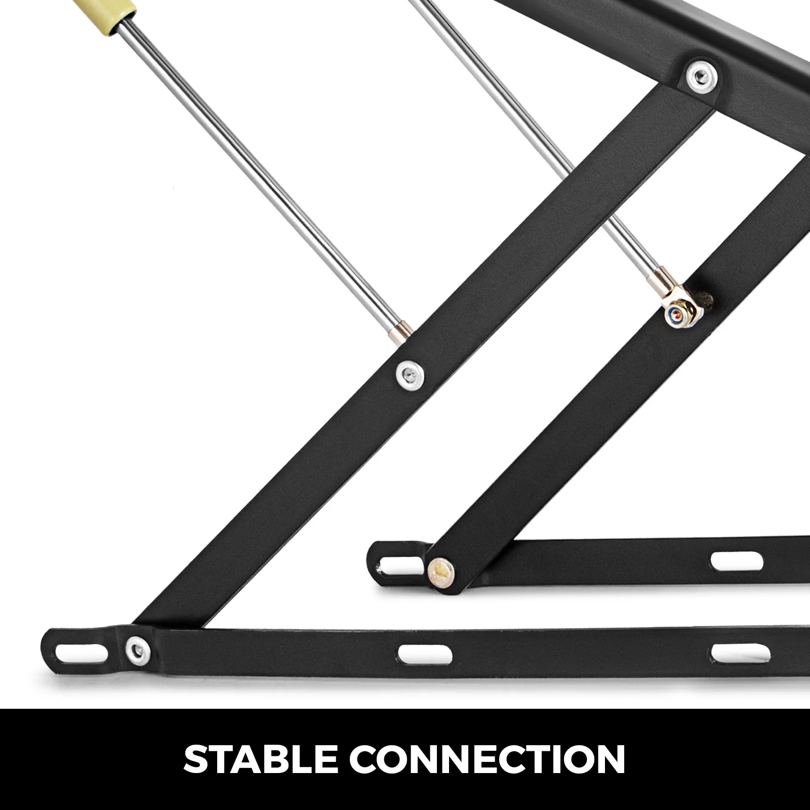 VEVOR bed lift mechanism with sturdy metal frame and stable connection.