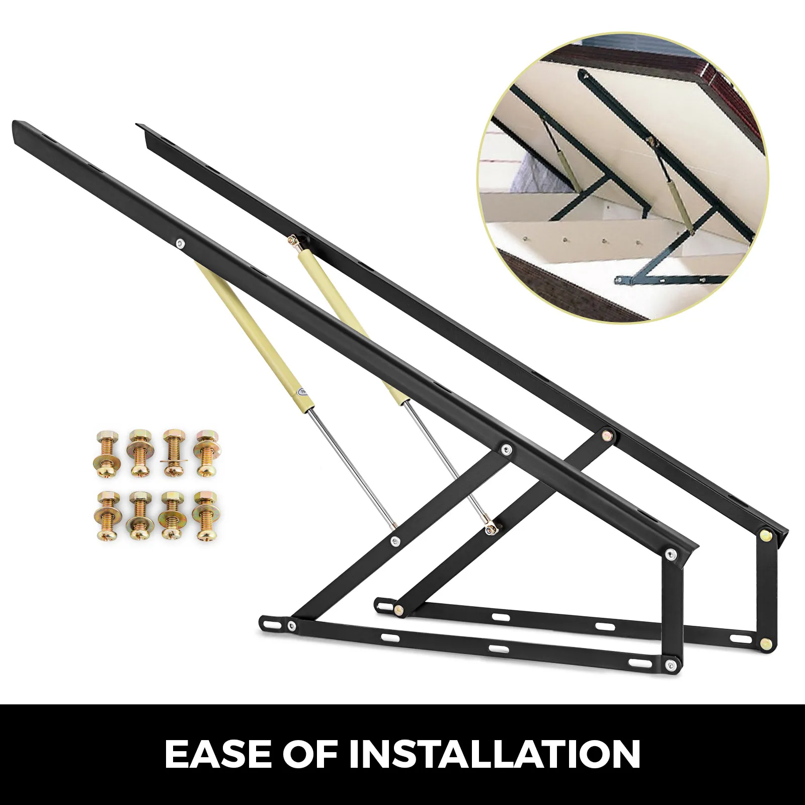 VEVOR bed lift mechanism with gas springs and mounting hardware.