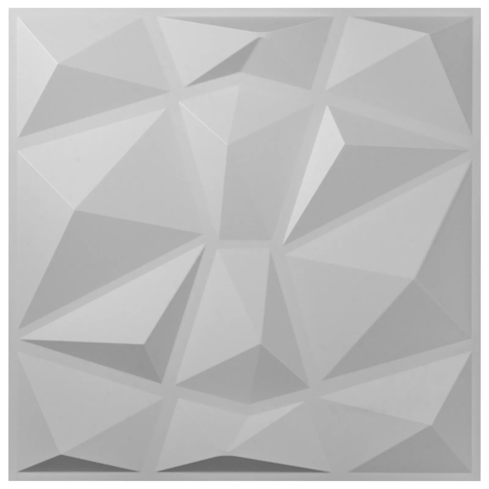 Paneles de pared 3D geométricos blancos VEVOR con patrones angulares.