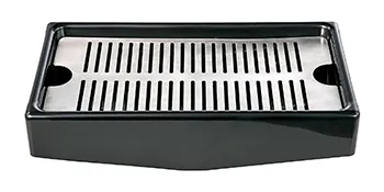 Bandeja de goteo para exprimidor comercial VEVOR, base negra con rejilla de acero inoxidable.