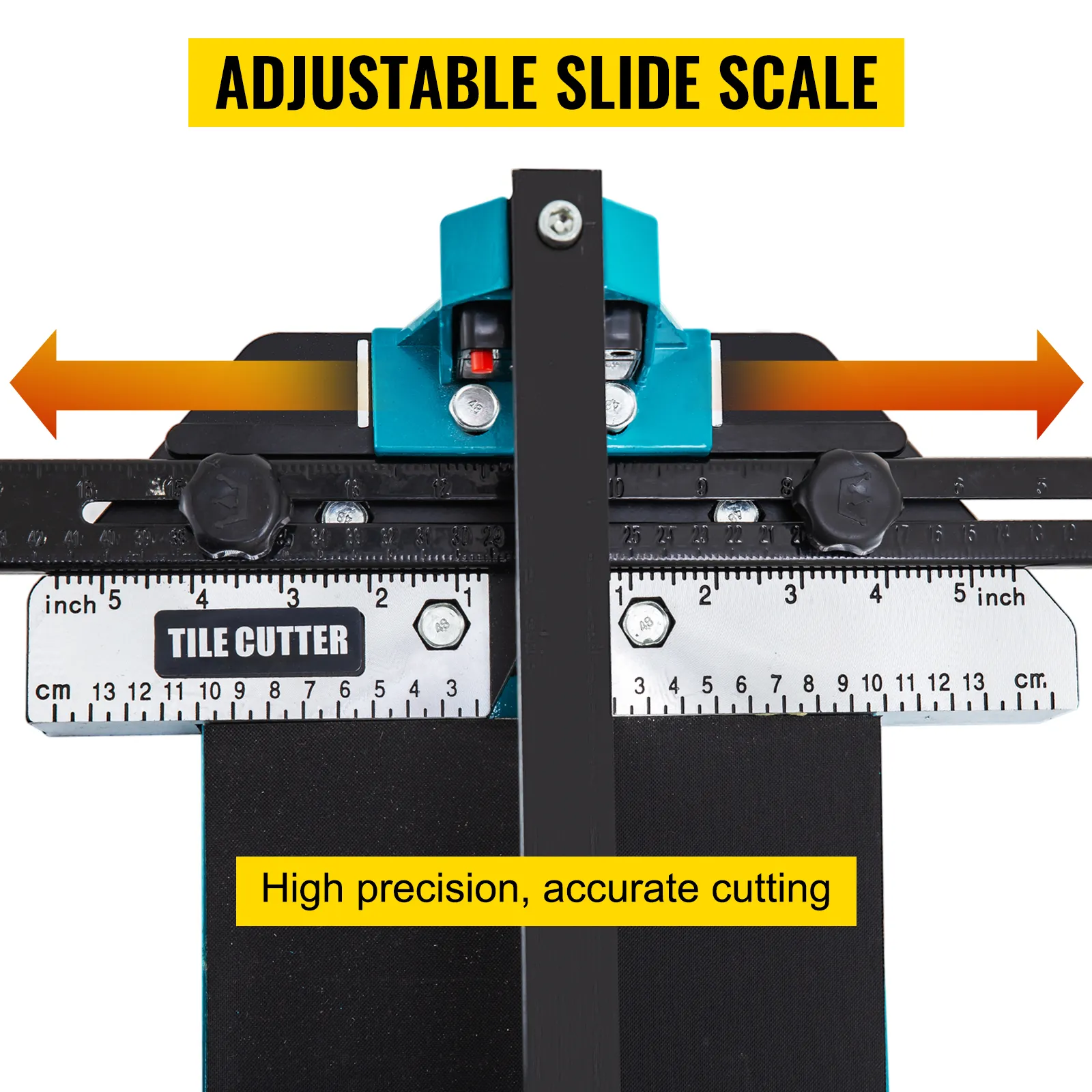 adjustable slide scale for VEVOR tile cutter ensures precise, accurate cutting.