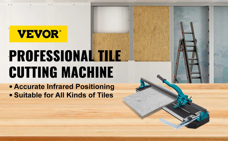 VEVOR tile cutter with accurate infrared positioning, ideal for all tile types.