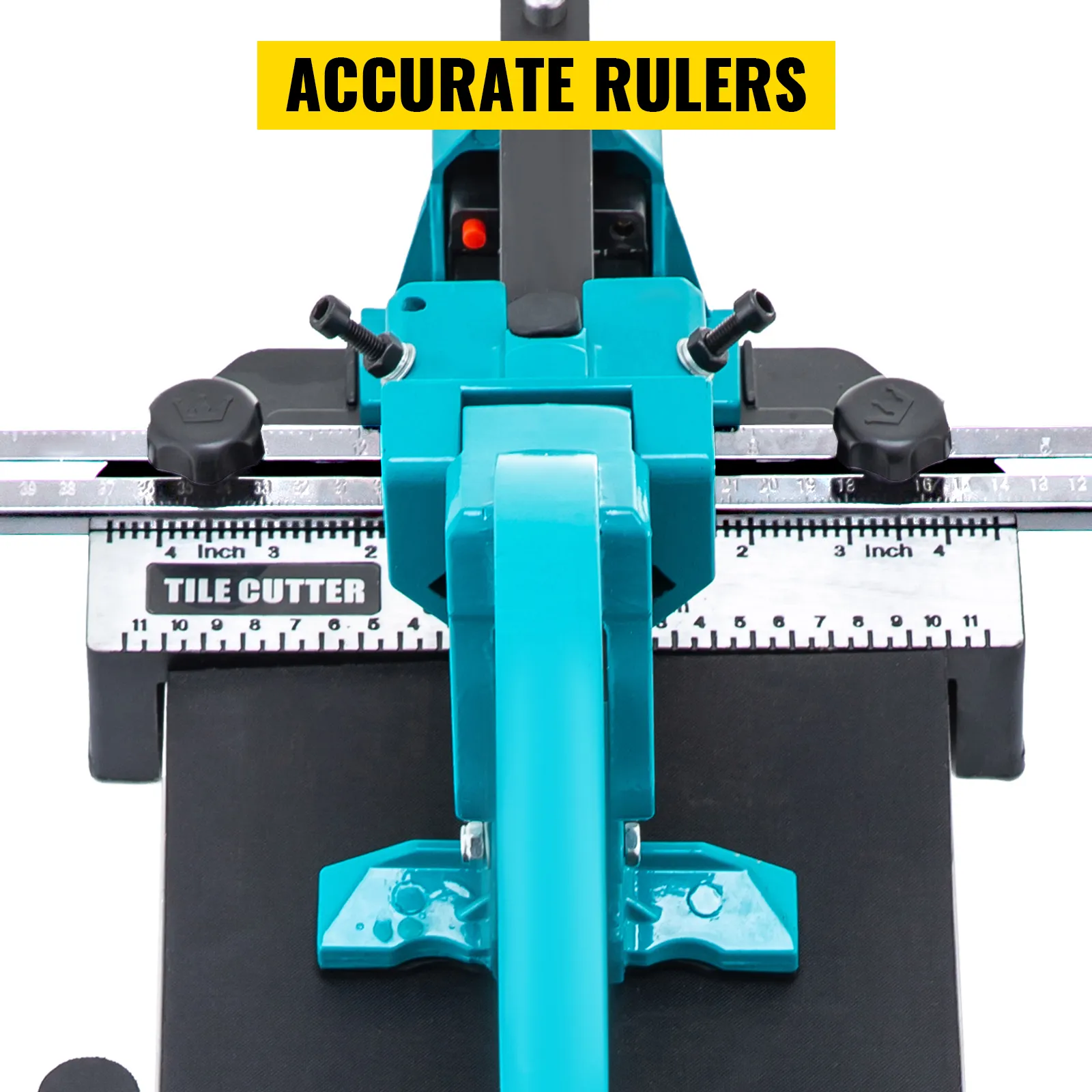 VEVOR tile cutter with accurate rulers for precise tile cutting.