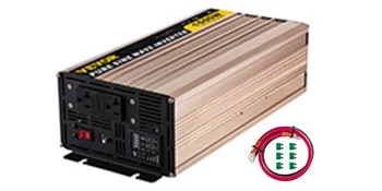 Inversor de onda sinusoidal pura VEVOR con múltiples salidas y rejillas de refrigeración.
