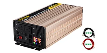 Inversor de onda sinusoidal pura VEVOR con cables negro y rojo incluidos.