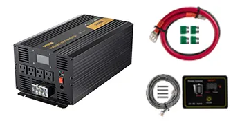 Inversor de onda sinusoidal pura VEVOR con cables, panel de control y juego de fusibles.